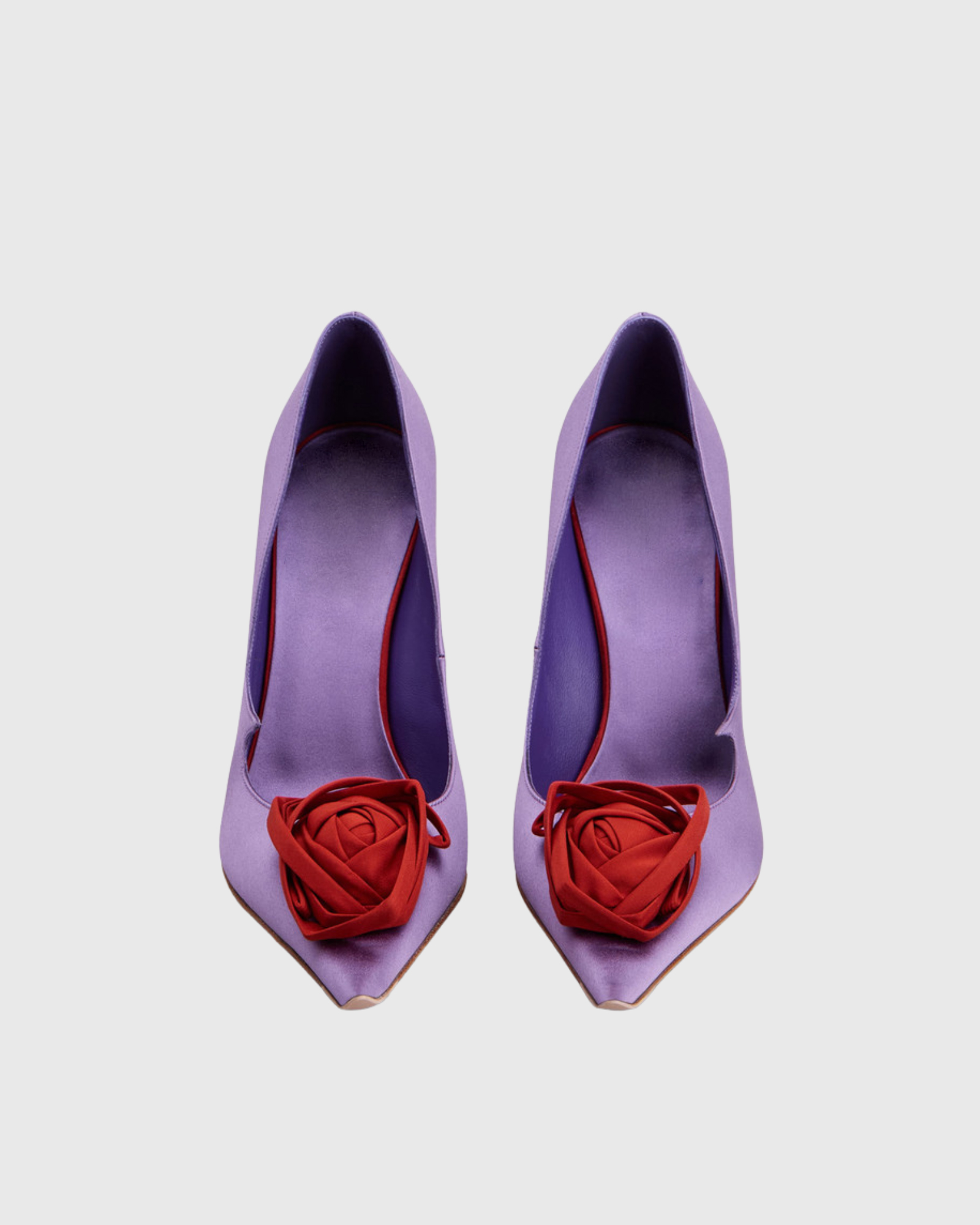 Sage Rose Satin Pumps In Violet
