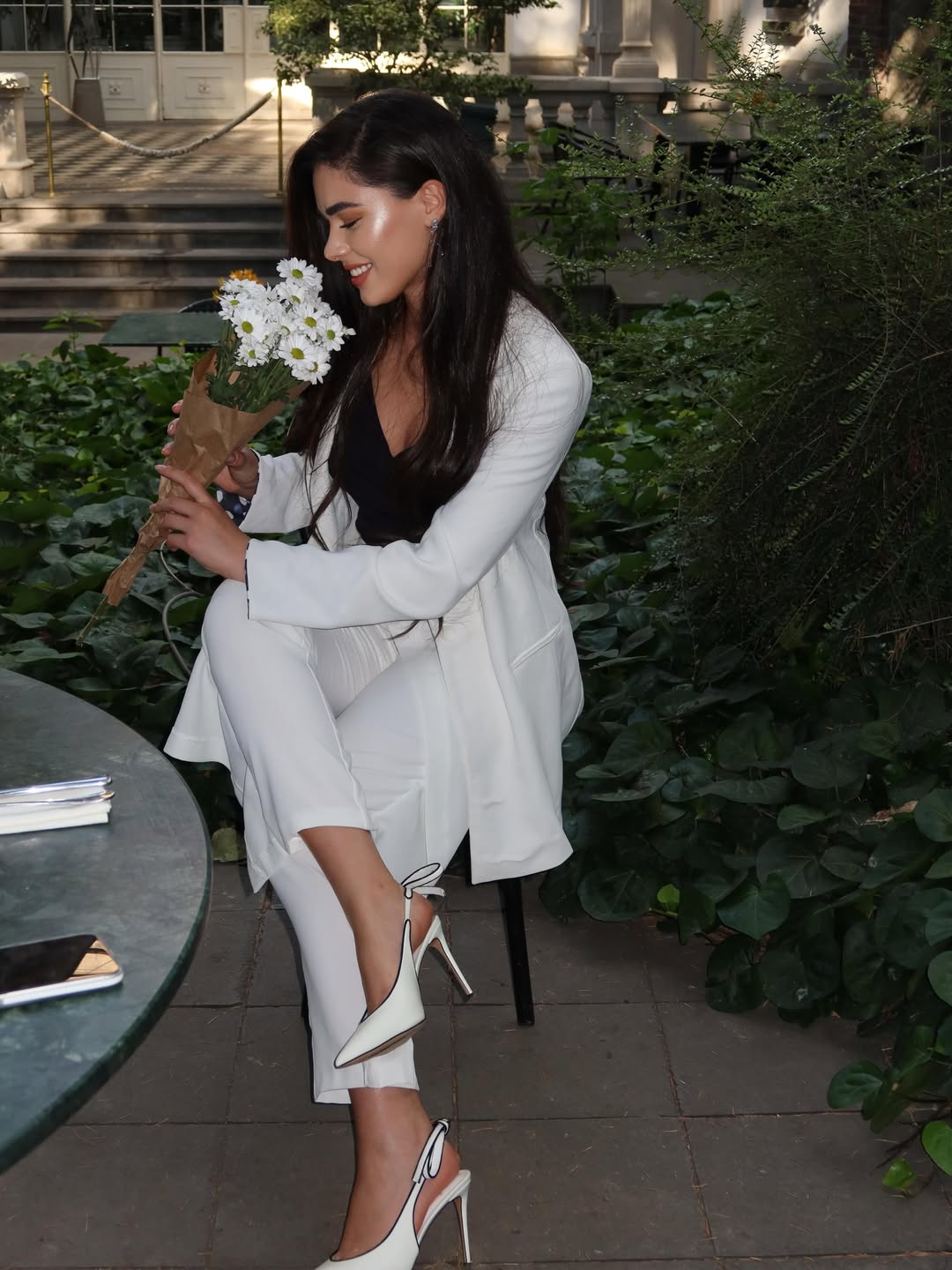 Saidi Bow Splicing Pumps In White