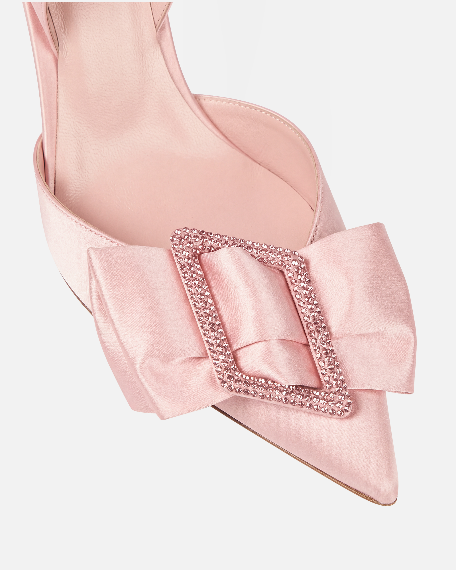 Sani Bow Satin Slingback Pumps In Pink
