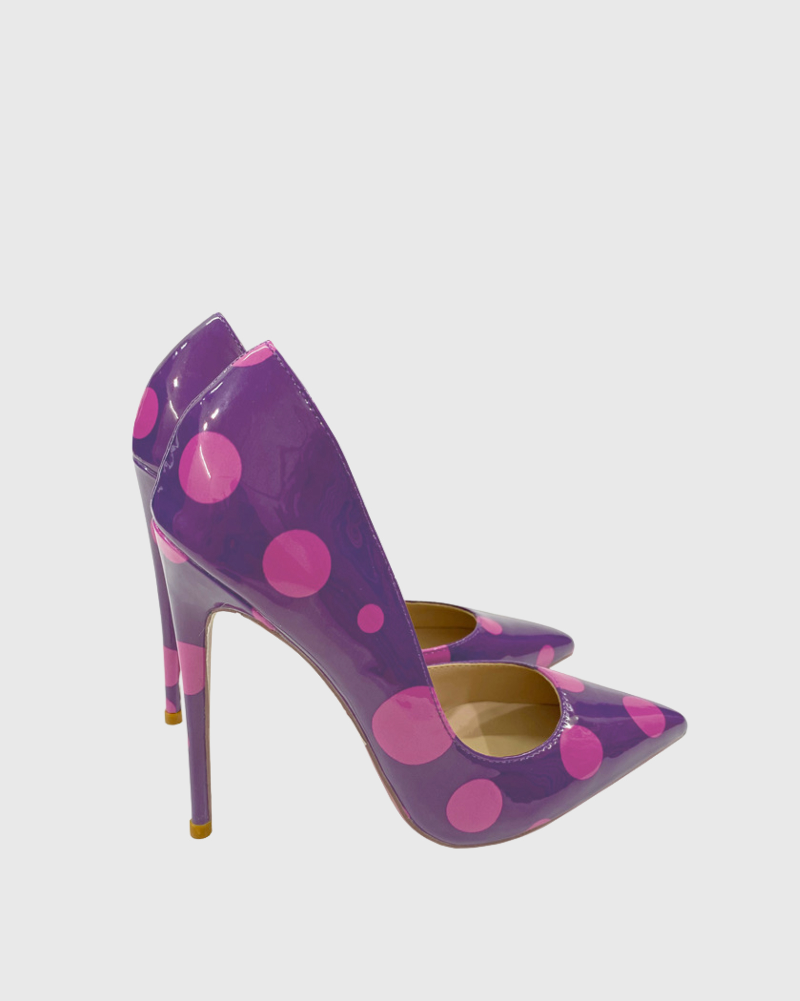 Tina Polka Dots Side Cut Pumps In Purple