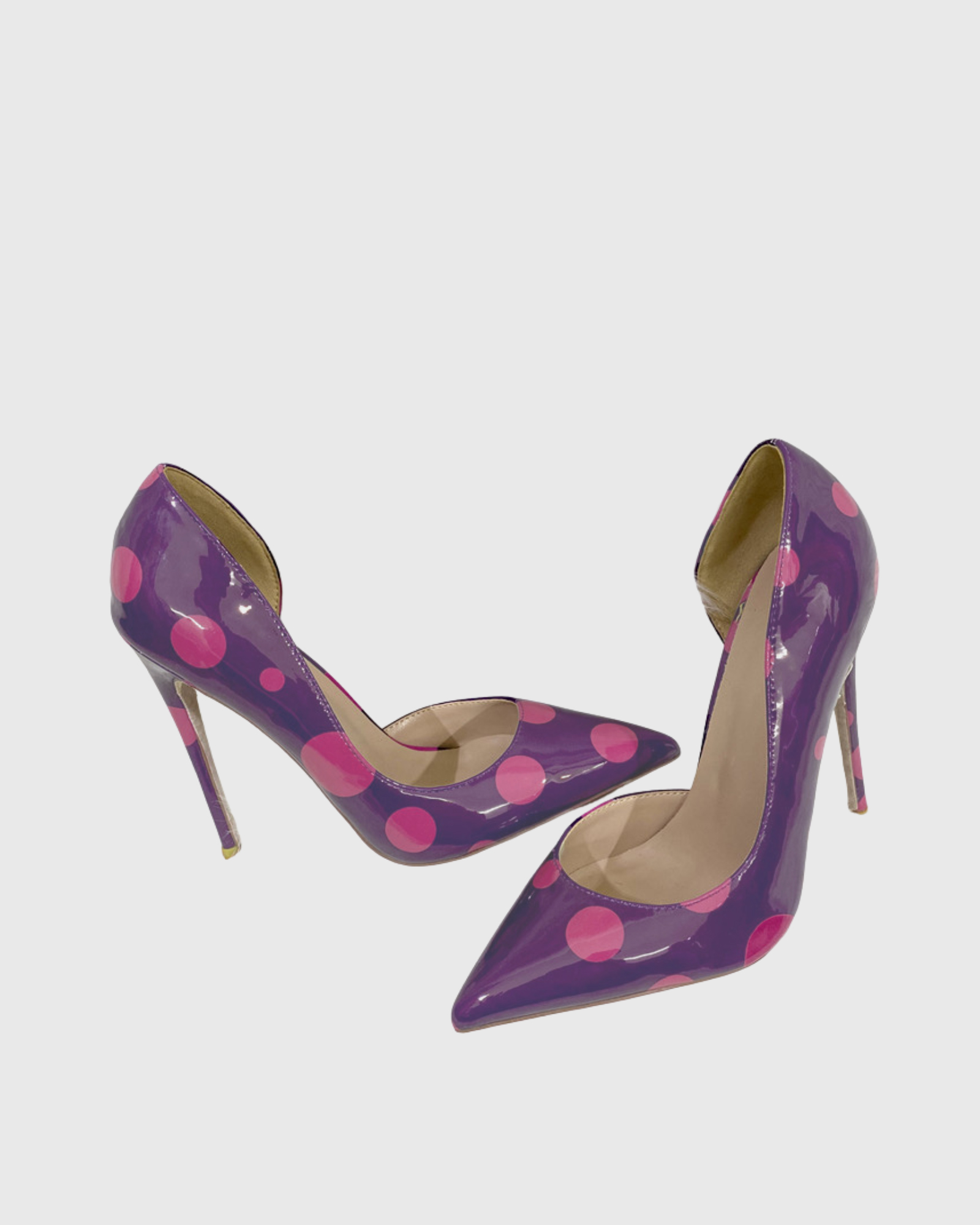 Tina Polka Dots Side Cut Pumps In Purple