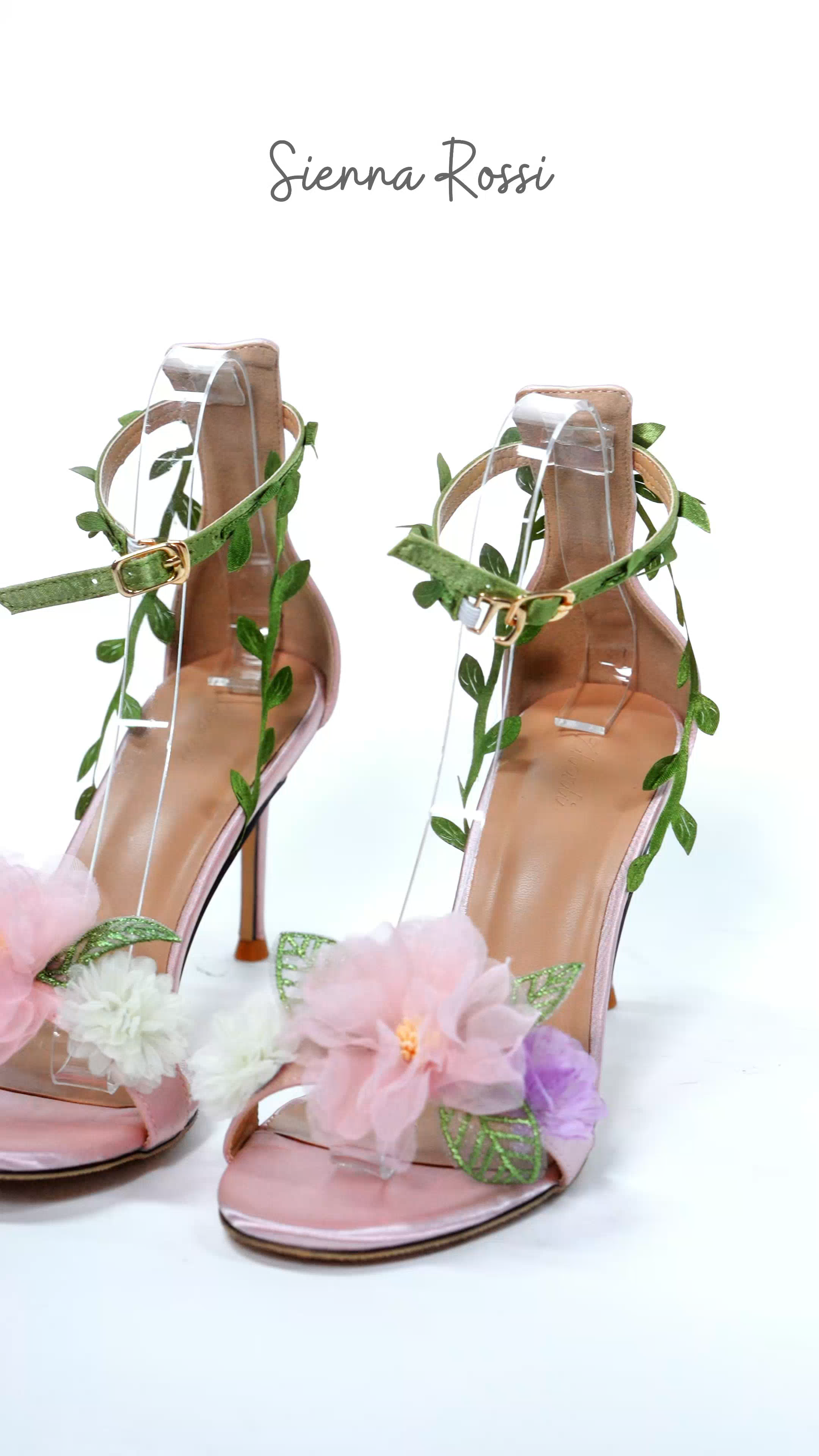 Wren Floral Vine Strap Sandals In Blush
