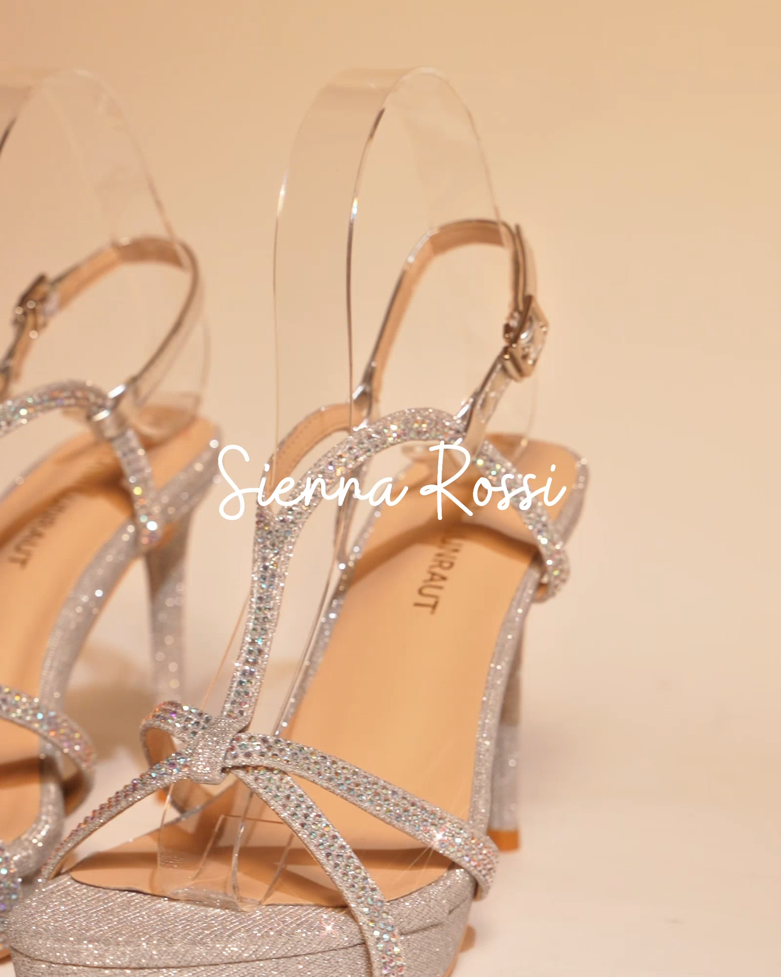 Hadas Sparkle T Strap Sandals In Sliver