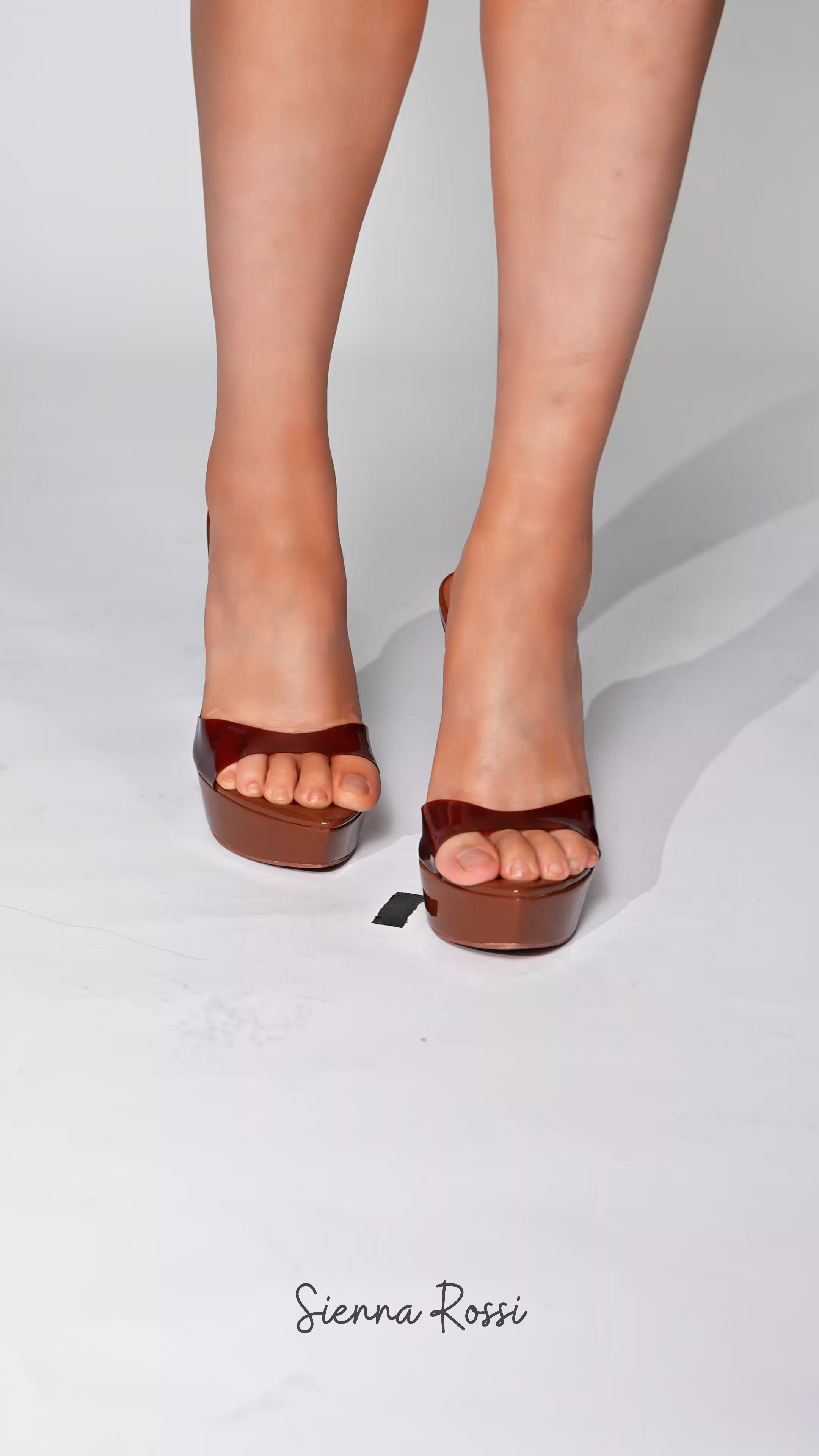 Edanur Pvc Splicing Platfrom Mules In Brown