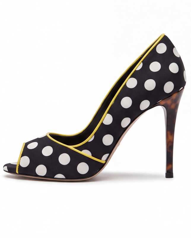 Hlengiwe Polka Dot Peep Toe Pumps