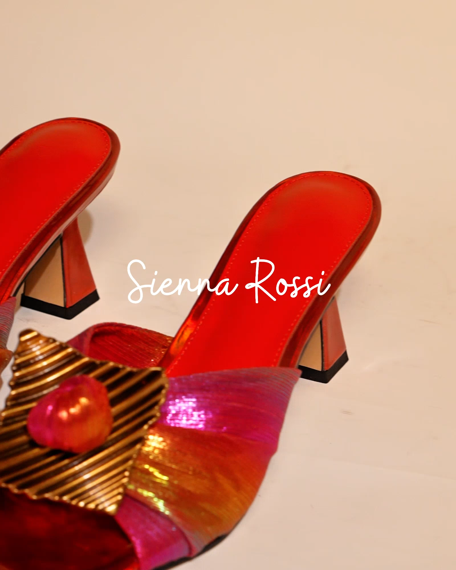 Hadar Flower Mules In Red