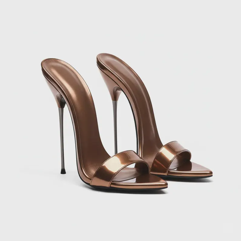 Jolie Fetish Mules In Copper