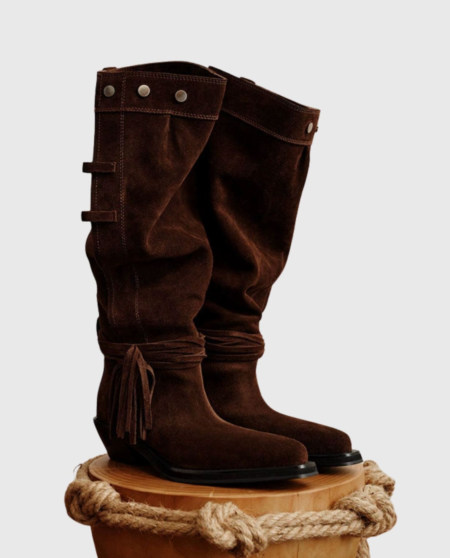 Mut Slouchy Knee High Boots In Brown