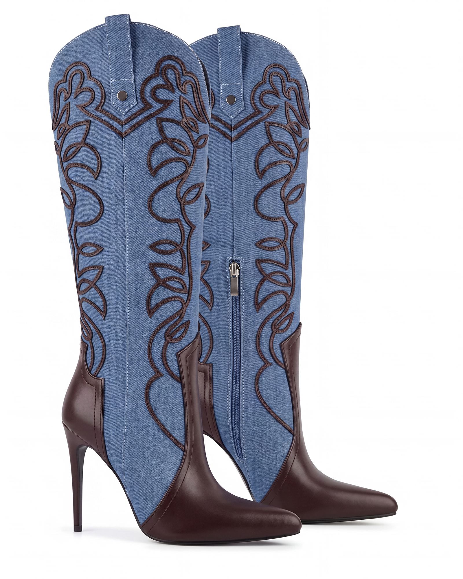 Somi Wide Calf Knee High Cowboy Boots