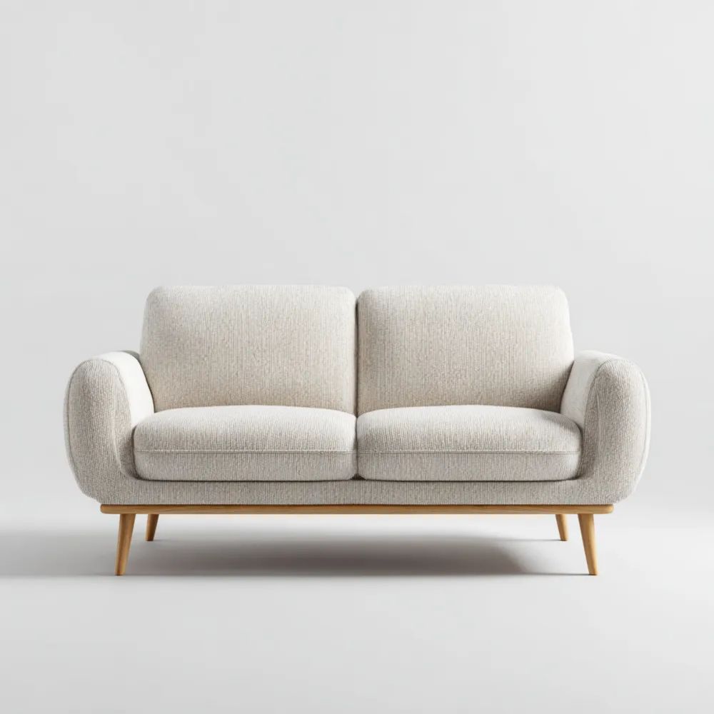 2-Sitzer-Sofa 150x85x80 cm Stoff – Creme – Skandinavisches Design-stillavio