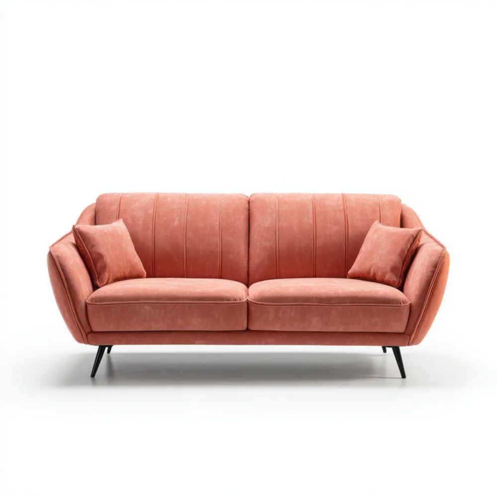 2-Sitzer-Sofa Samt 180x90x85 cm – Rosa – Modernes Design-stillavio