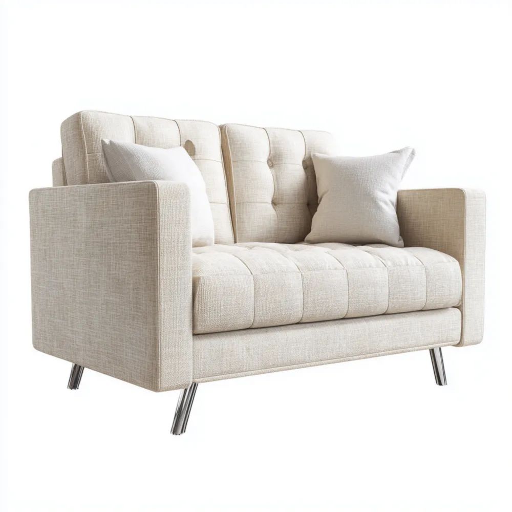 2-Sitzer-Sofa 150x85x80 cm Stoffbezug – Modernes Design – Beige-stillavio