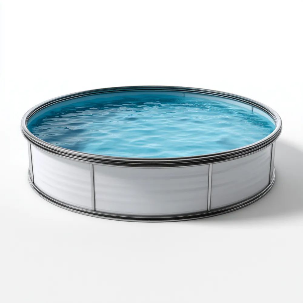 Runder Aufstellpool 366x366x122 cm - Stahlwand - Weiß-stillavio