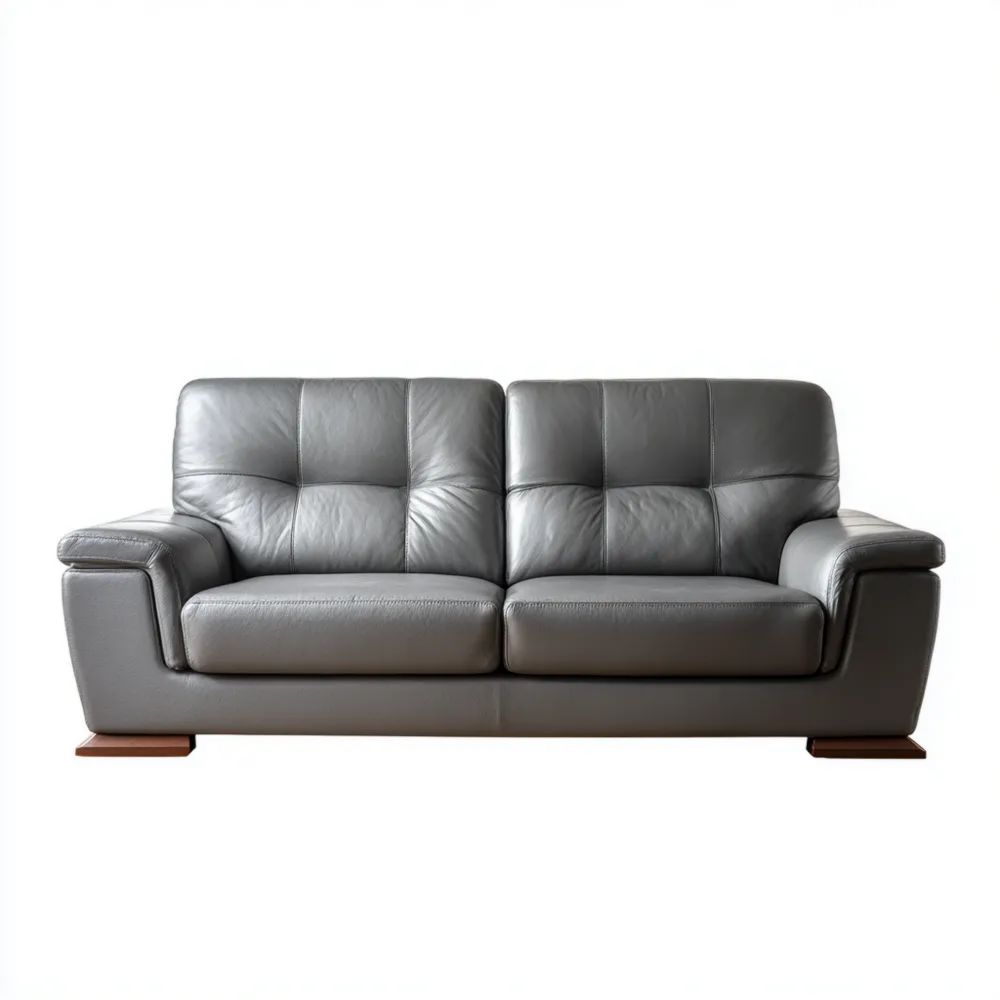 2-Sitzer-Sofa Leder 200x95x90 cm – Grau – Modernes Design-stillavio