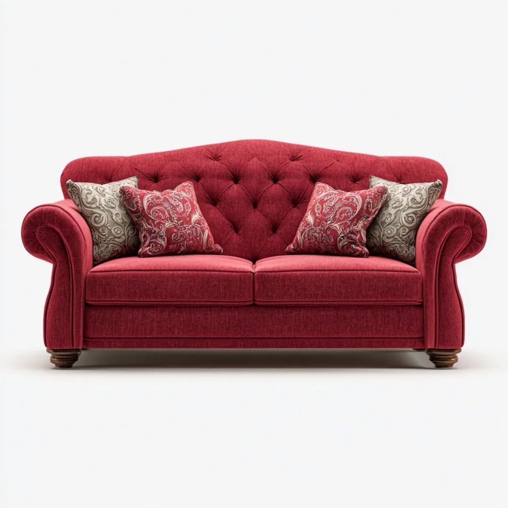 2-Sitzer-Sofa Samt 150x90x85 cm – Rot – Klassisches Design-stillavio