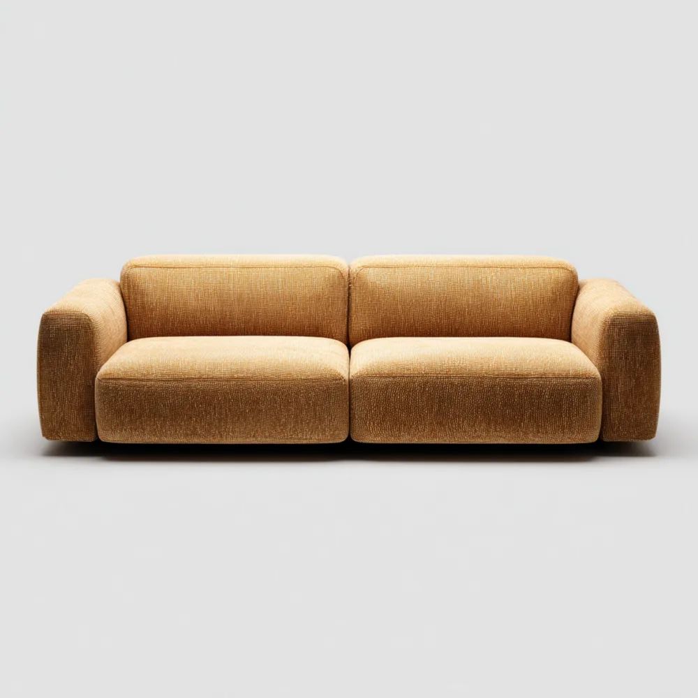 2-Sitzer-Sofa 180x90x75 cm Stoffbezug – Senfgelb – Modernes Design-easeanova