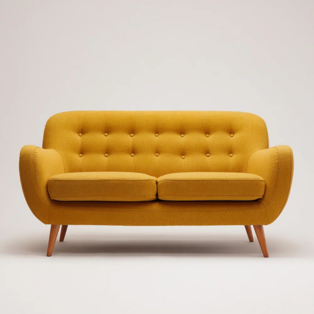 2-Sitzer-Sofa Stoff 150x85x75 cm - Gelb - Skandinavisches Design-easeanova