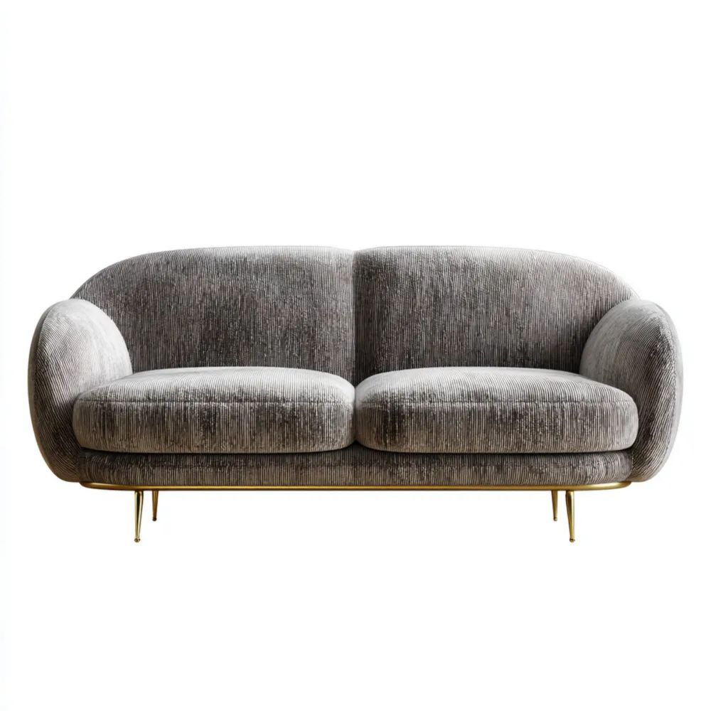 2-Sitzer-Sofa Samtpolsterung 150x85x80 cm - Hellgrau - Modernes Design-easeanova