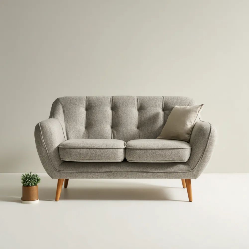 2-Sitzer-Sofa Stoff 150x85x90 cm - Hellgrau - Skandinavisches Design-easeanova
