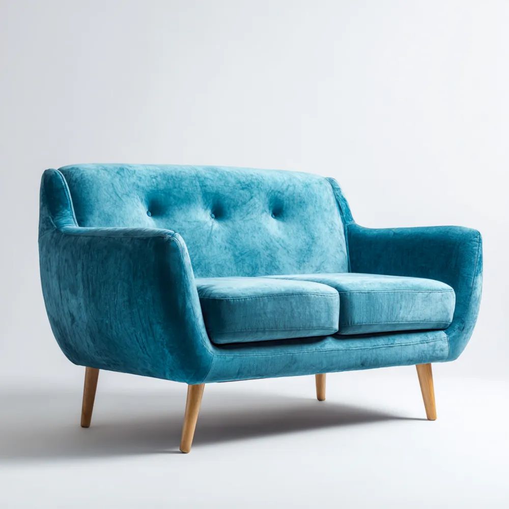 2-Sitzer-Sofa Samt Polsterung 150x85x78 cm – Türkis – Skandinavisches Design-easeanova