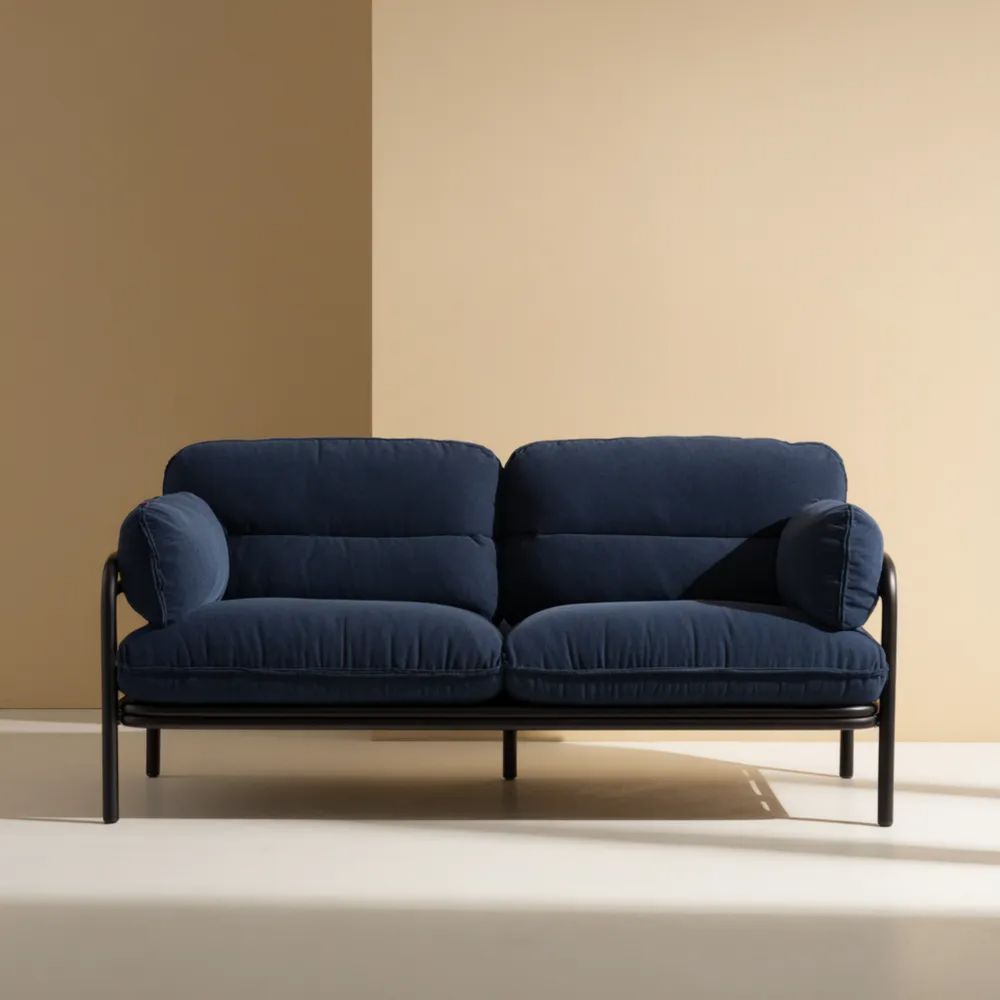 2-Sitzer-Sofa Stoff 150x85x75 cm - Dunkelblau-easeanova