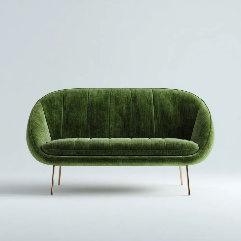 2-Sitzer-Sofa Samt 150x85x80 cm - Grün - Modernes Design-easeanova