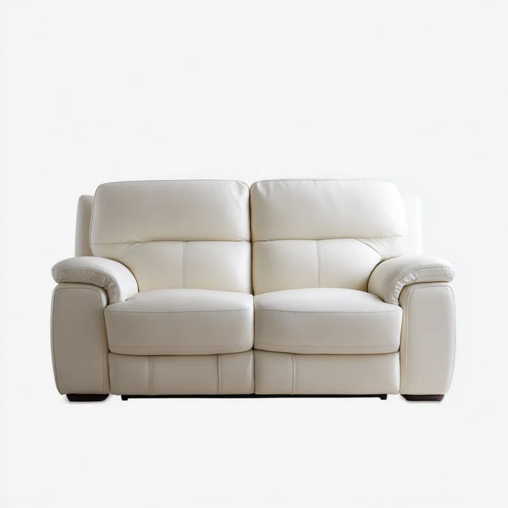 2-Sitzer-Sofa Leder Cremefarben 160x90x85 cm – Modernes Design-easeanova