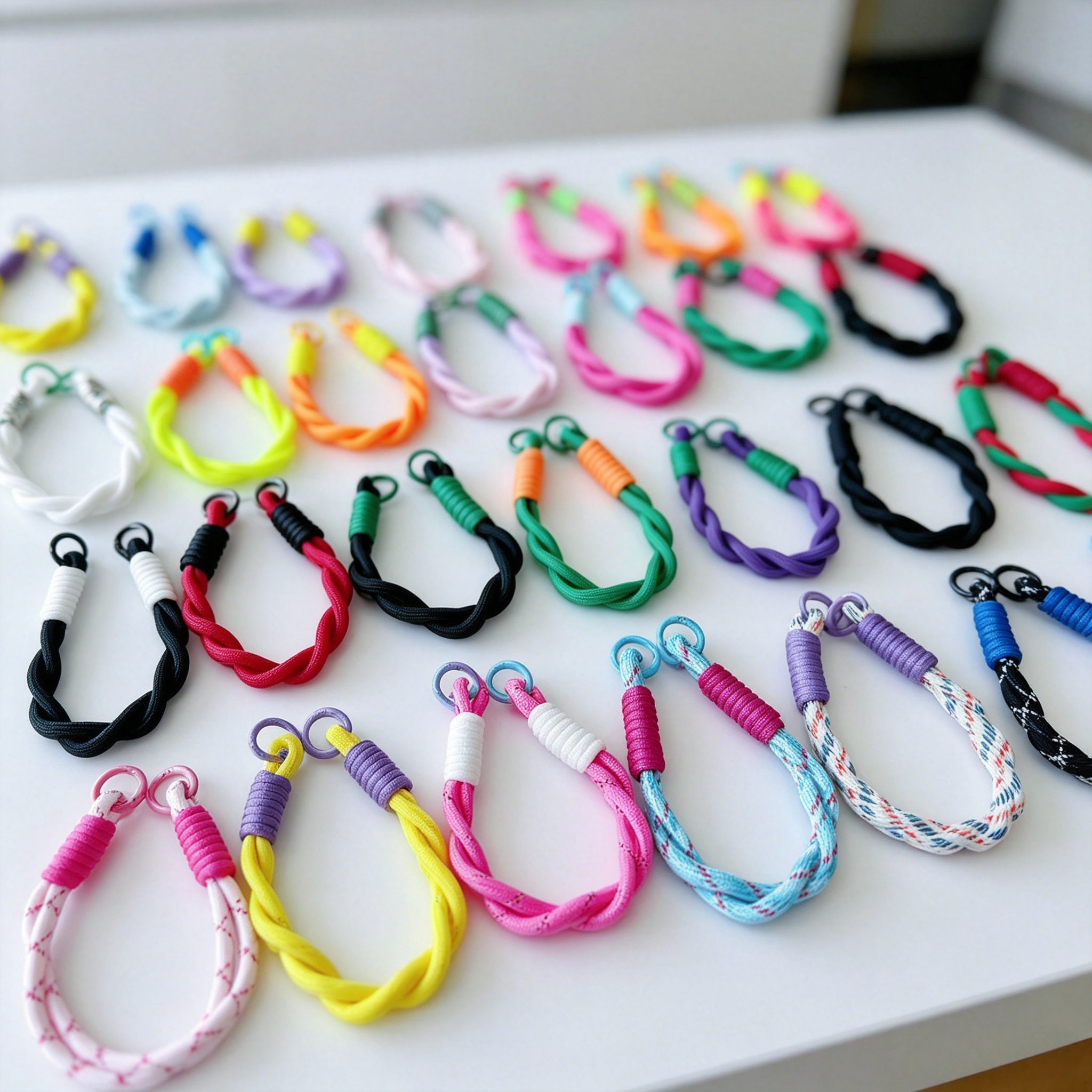 Twisted Patterned Double-Ring Lanyard