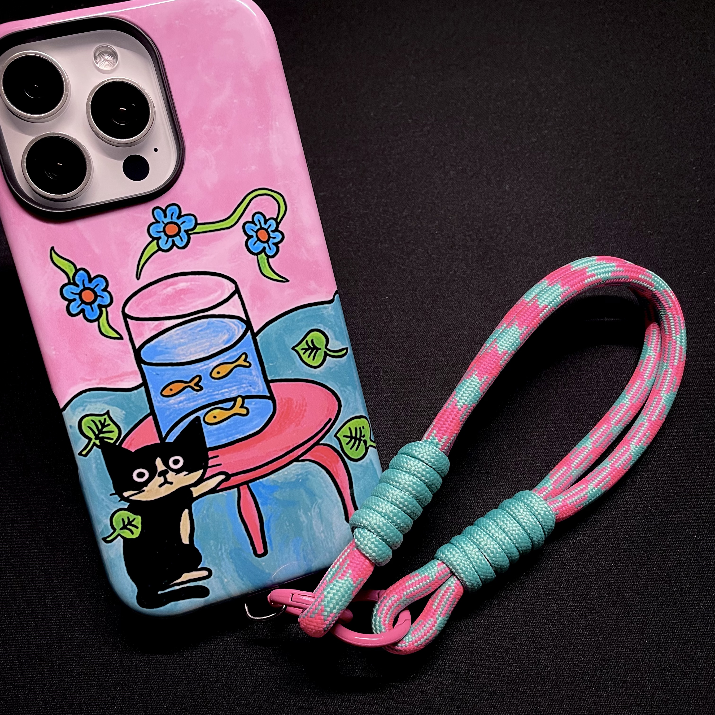 Color-block single-loop lanyard