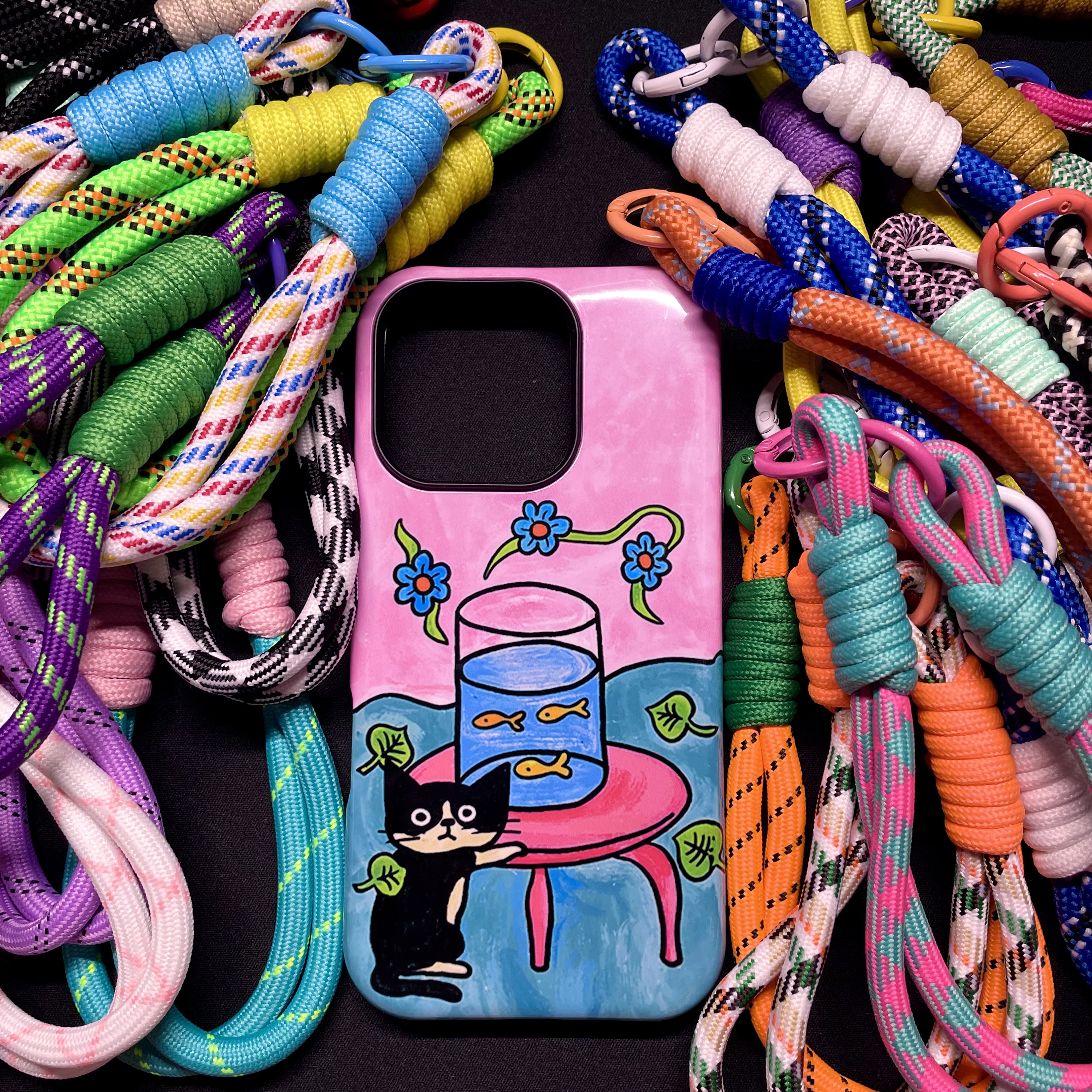 Patterned Double-Ring Lanyard