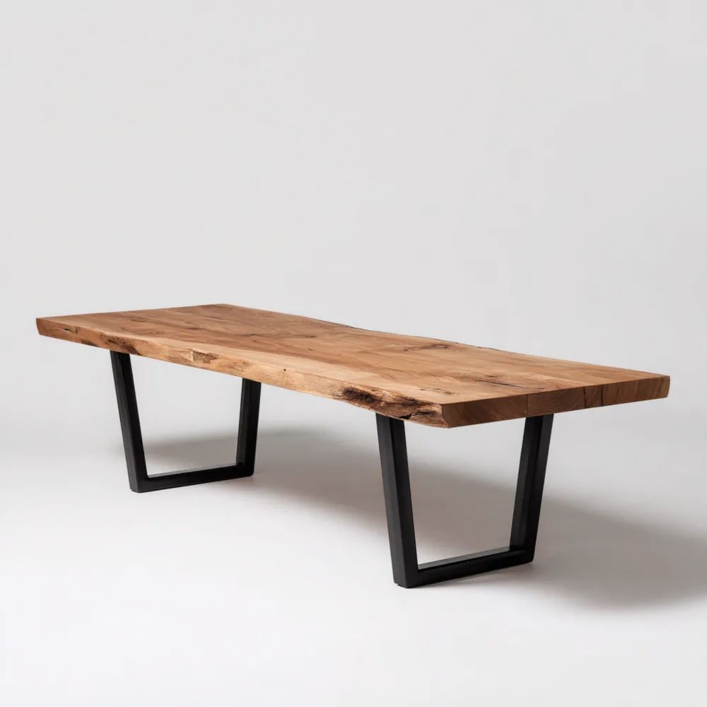 Esstisch Massivholz 180x90x75 cm - Natur - Industrial Design