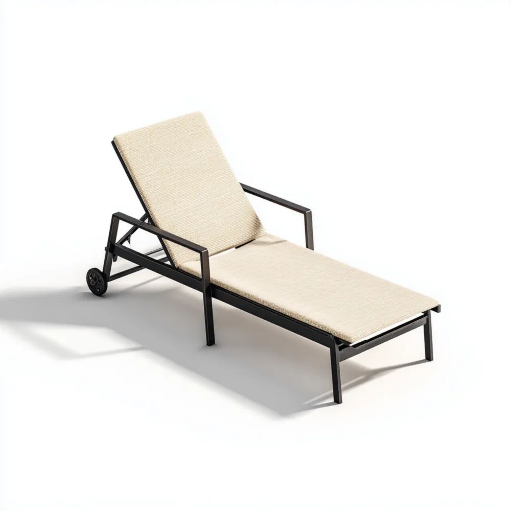 Gartenliege Aluminium 200x65x35 cm – Beige – Modernes Design