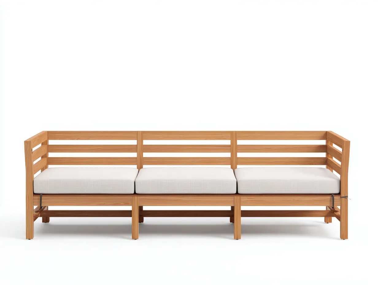 Banc de jardin en bois 180x60x80 cm - Marron - style contemporain extérieur-Casamymart