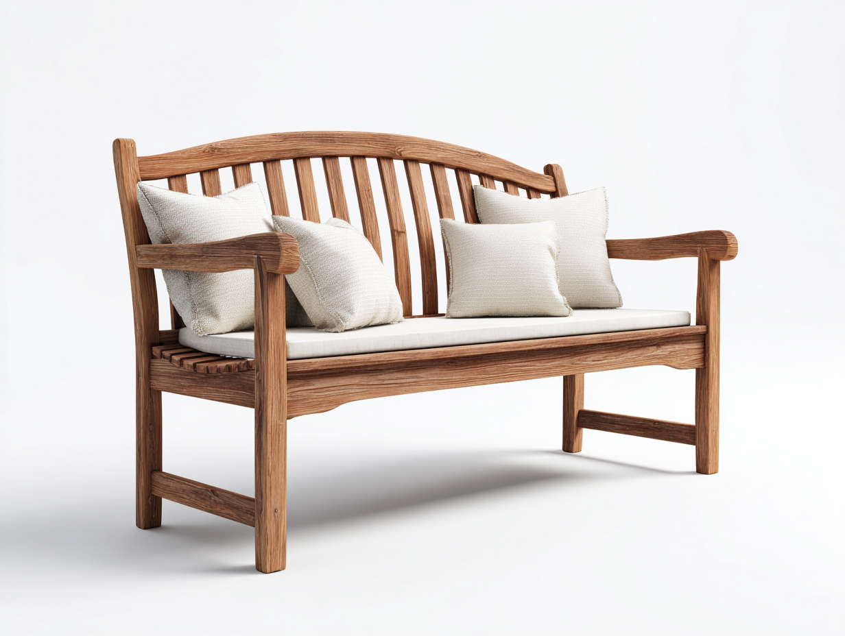 Banc de jardin en bois naturel pour extérieur 150x60x90 cm - bois naturel - style classique-Casamymart