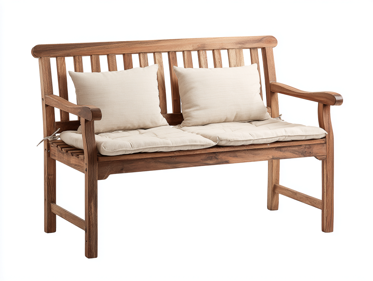 Banc de jardin en bois naturel pour extérieur 155x62x92 cm - bois naturel - style classique-Casamymart