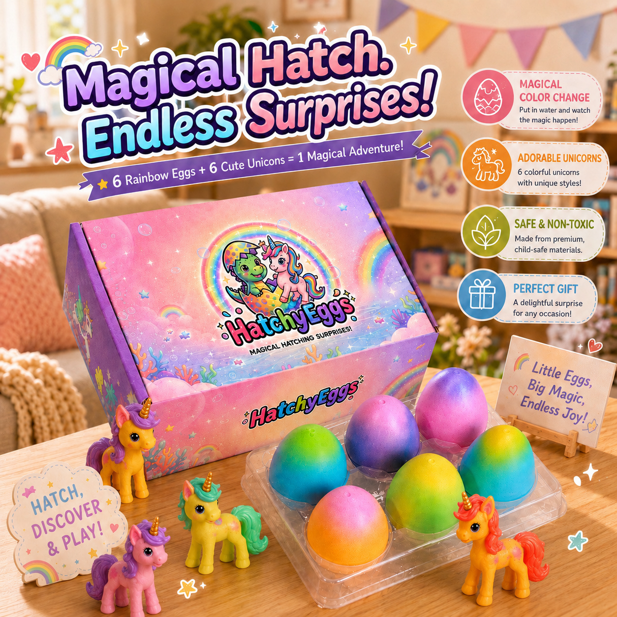 Hatching Surprise Unicorn Eggs® 6 pack