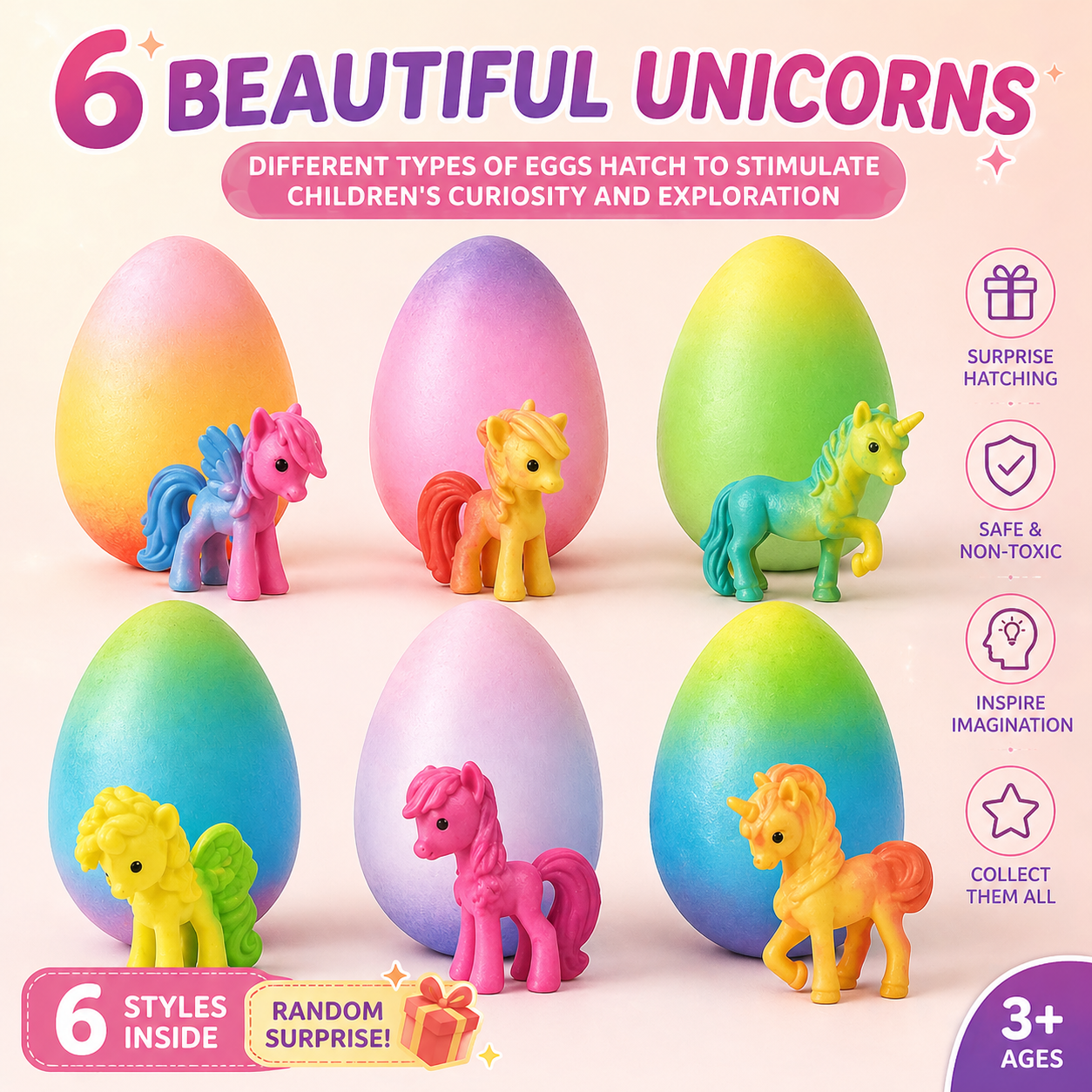 Hatching Surprise Unicorn Eggs® 6 pack