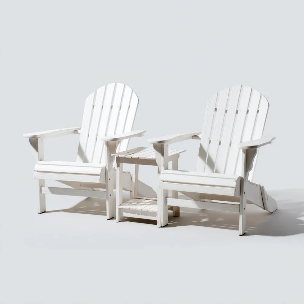 Garten-Loungeset Holz 95x85x90 cm – Weiß – Klassisches Design