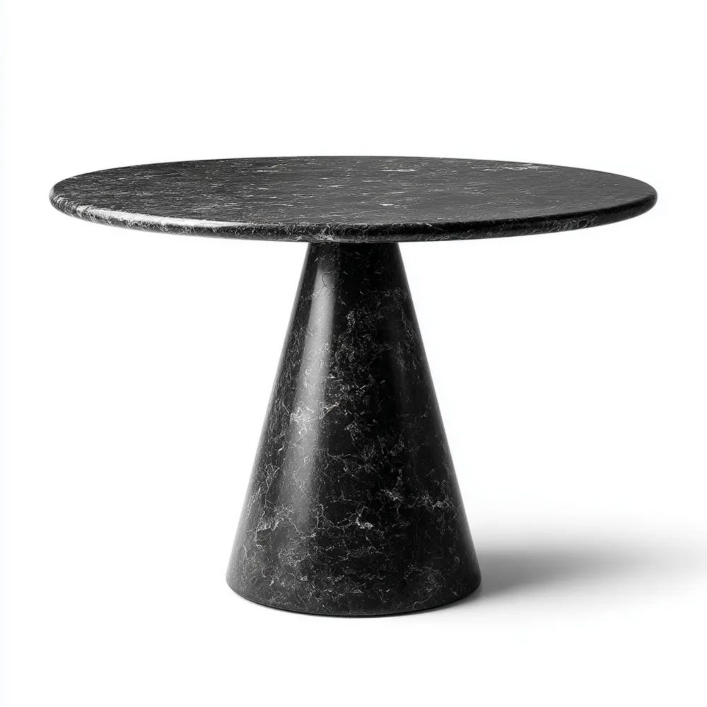 Runder Esstisch Marmor 120x120x75 cm - Schwarz - Modernes Design