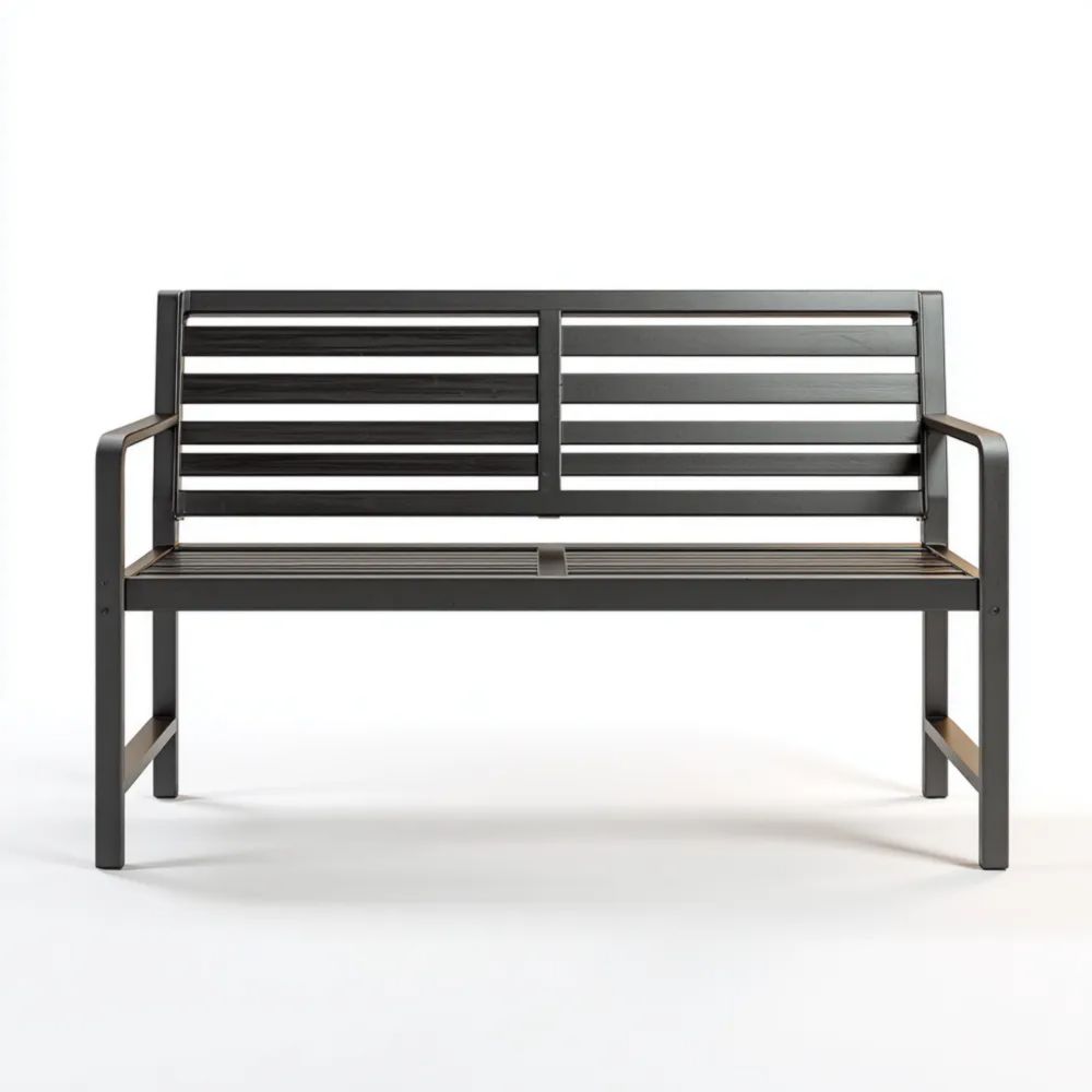 Gartenbank Metall 120x60x85 cm - Schwarz - Modernes Design