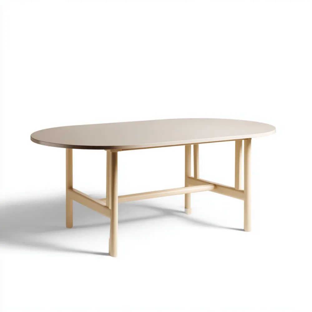 Esstisch Holz 180x90x75 cm - Beige - Modernes Design