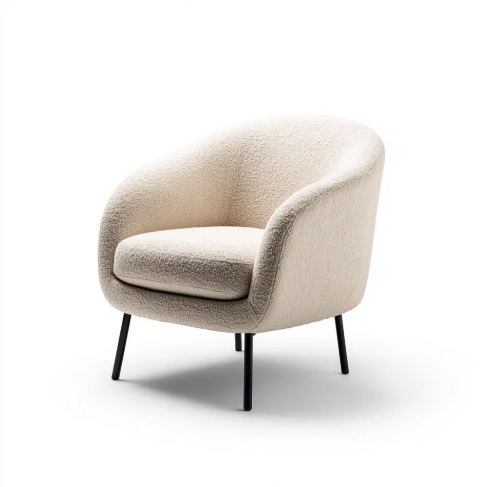 Moderner Sessel Stoffpolster 75x85x80 cm – Creme