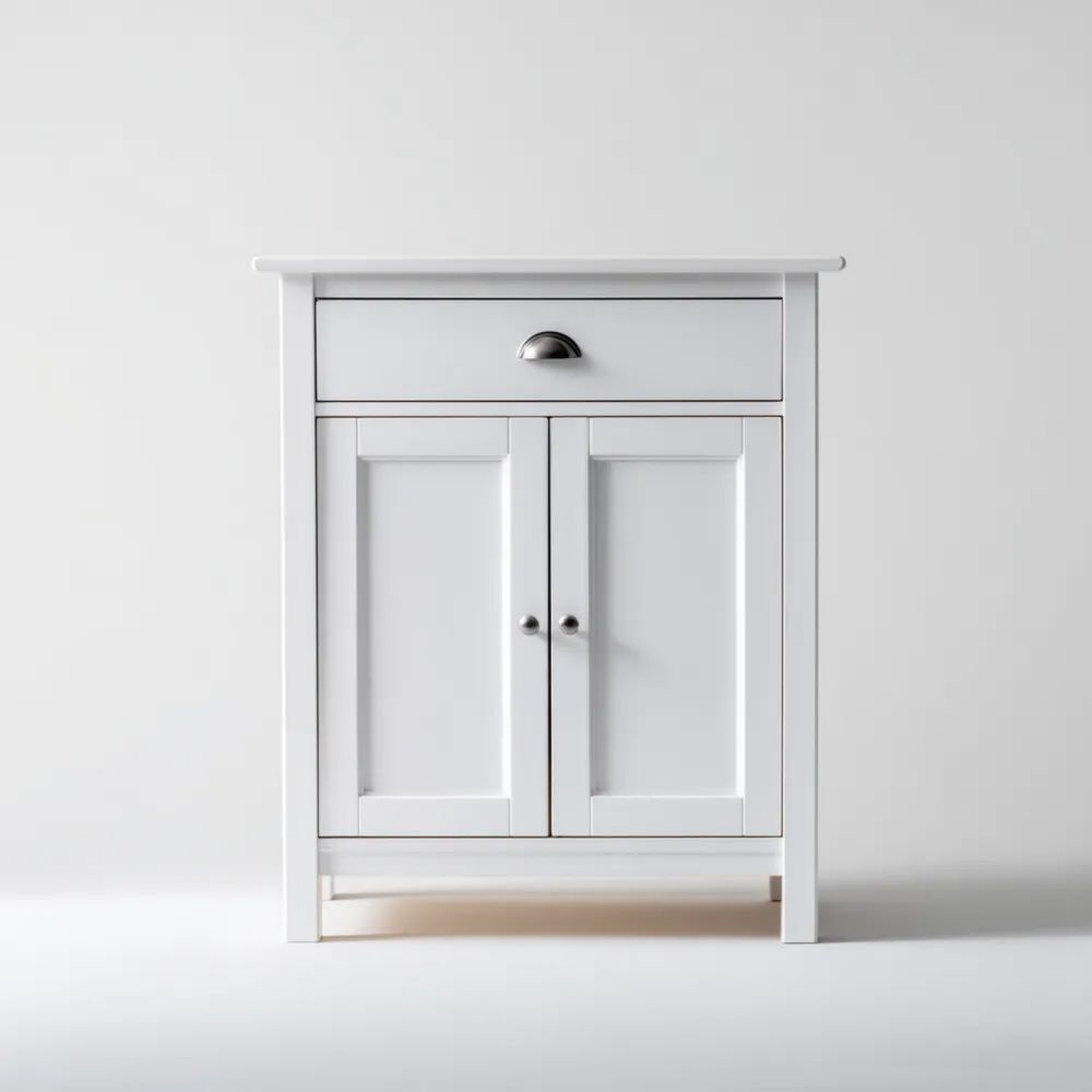 Aufbewahrungsschrank Holz 60x30x80 cm – Weiß – Klassisches Design