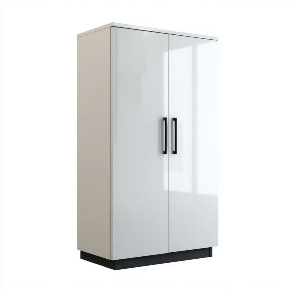 Aufbewahrungsschrank Hochglanz Weiß 80x50x180 cm – Moderner Stil