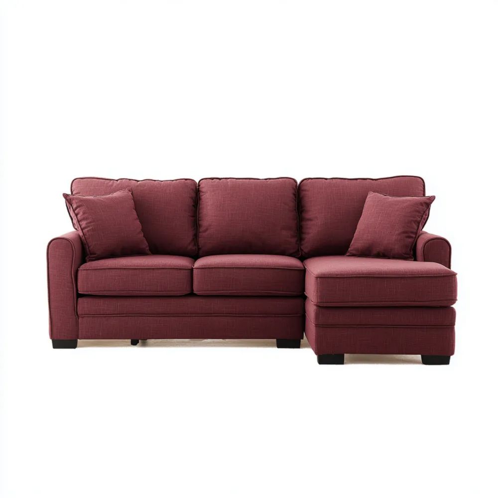 Modernes Ecksofa Stoff 200x140x85 cm – Rot