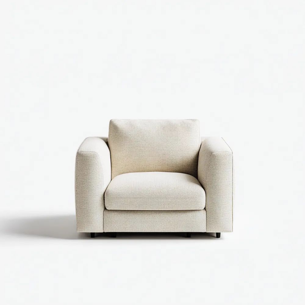 Stoffsessel 90x90x80 cm – Cremefarben – Modernes Design