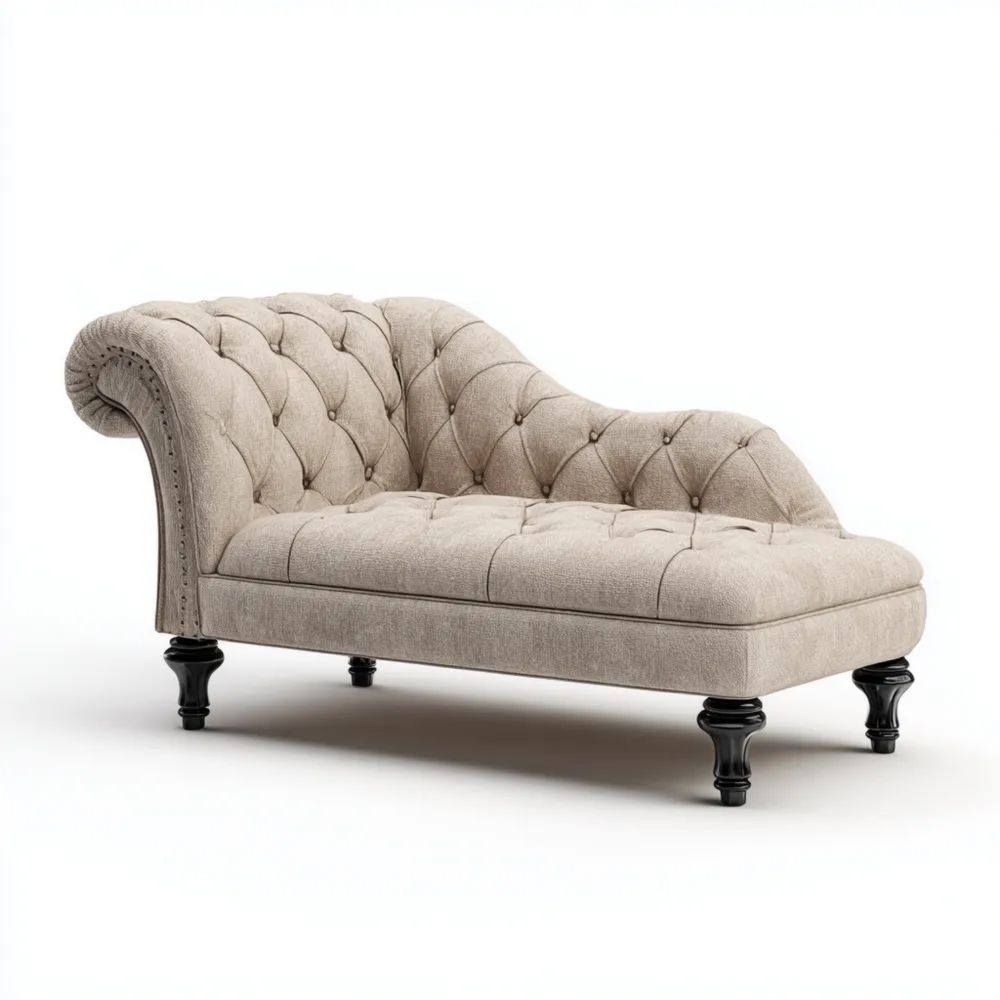 Chaise Longue Stoff 160x65x85 cm – Beige - Klassisches Design