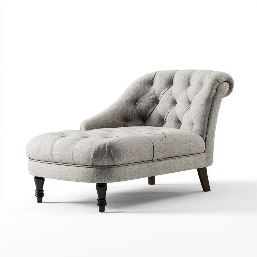 Chaiselongue Stoffpolster 150x75x85 cm - Hellgrau - Klassisches Design