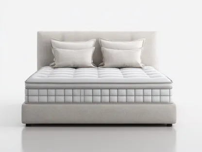 Lit double rembourré en tissu pour chambre 210x170x110 cm - beige - design contemporain-Casagethut