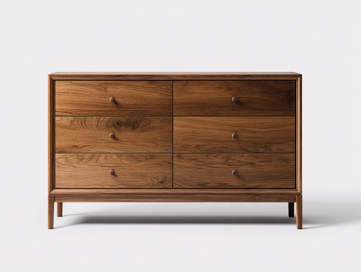 Commode en bois pour chambre et salon 140x45x80 cm - bois naturel - style moderne-Casagethut